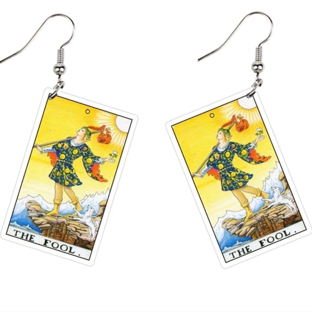 Tarot Card Earrings with The Fool Design